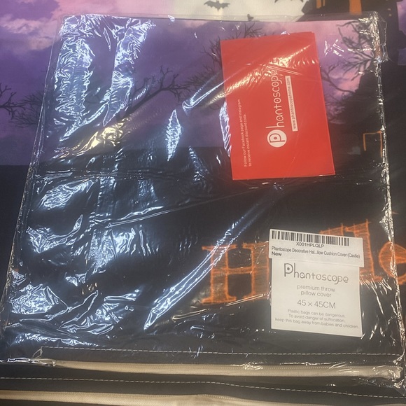 Halloween pillow covers 18x18” new 4 piece lot, will be new In poly bags. - Picture 3 of 6